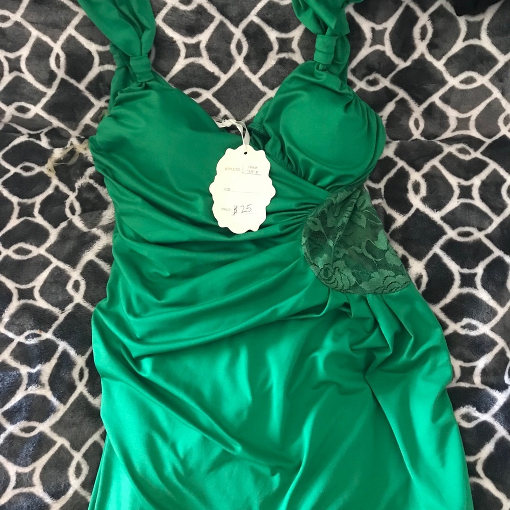 Bright Green Vintage Lace Dress